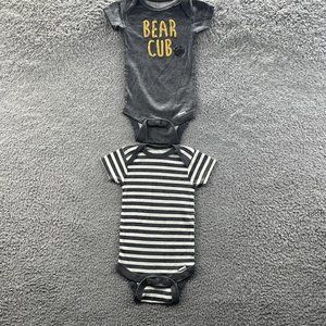 Gerber Bodysuit Lot Baby Boys Size 3-6 Months Grey 2PC Bodysuits Size 3-6M